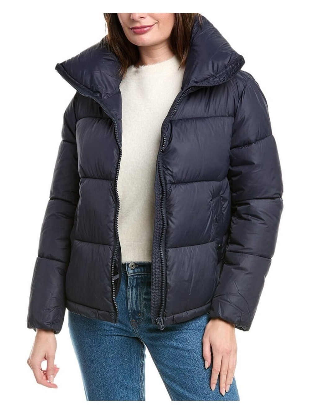Hudson Jeans Navy Blue Short Puffer Jacket